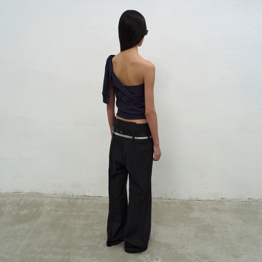 LCDC™ Pleats Detail Flared Trousers (Black)