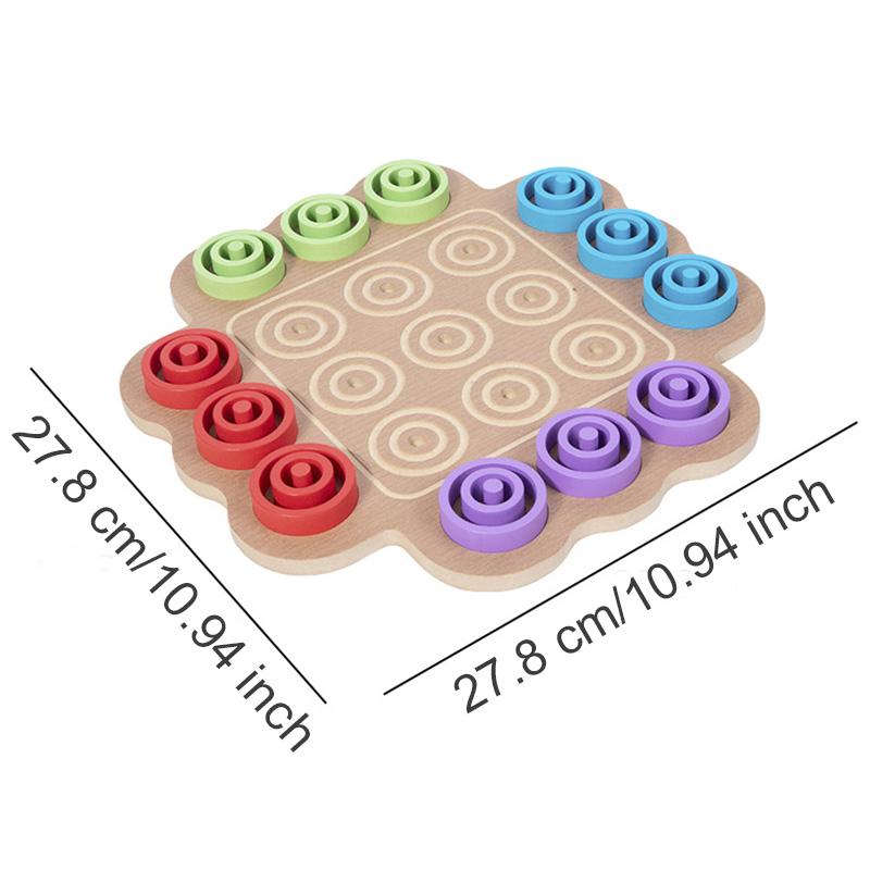 Fun Circle Chess Parent-child Interactive Battle Game Early Childhood Education Wooden Logical Thinking Training Educational Toy