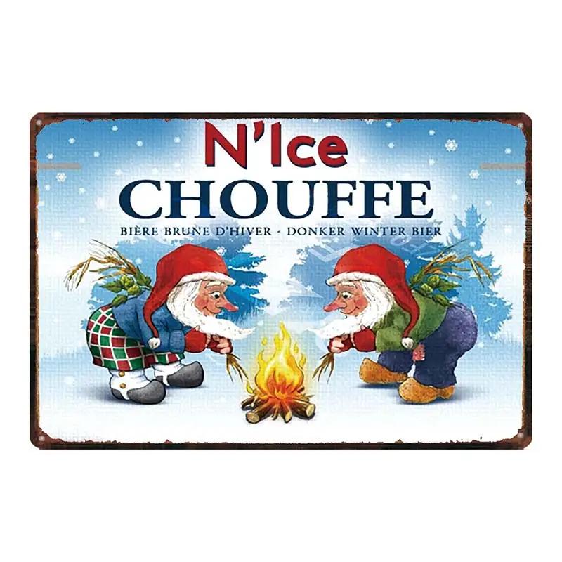 Chouffe Beer Retro Metal Tin Sig Vintage Plate Wall Pub Restaurant Bathroom Decorations For Home Art Decor Iron Poster DU-4910A