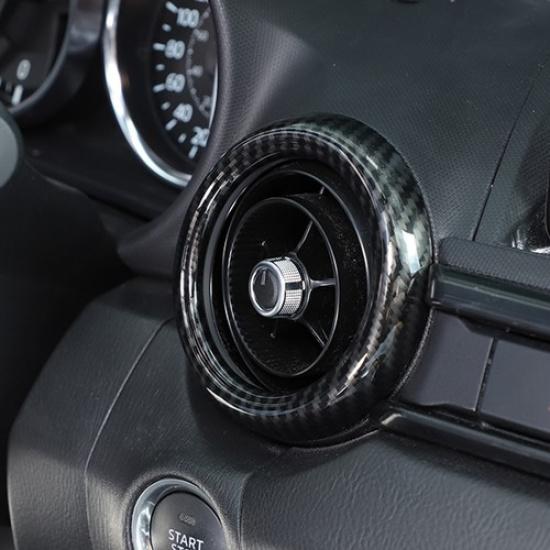 ABS Carbon fiber Inner Dashboard Air Vent Trim Ring For Mazda MX-5 Miata 2016-23