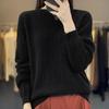 Women's Winter Wool Cashmere Sweater: Loose, Round Neck Pullover in Solid Colors
