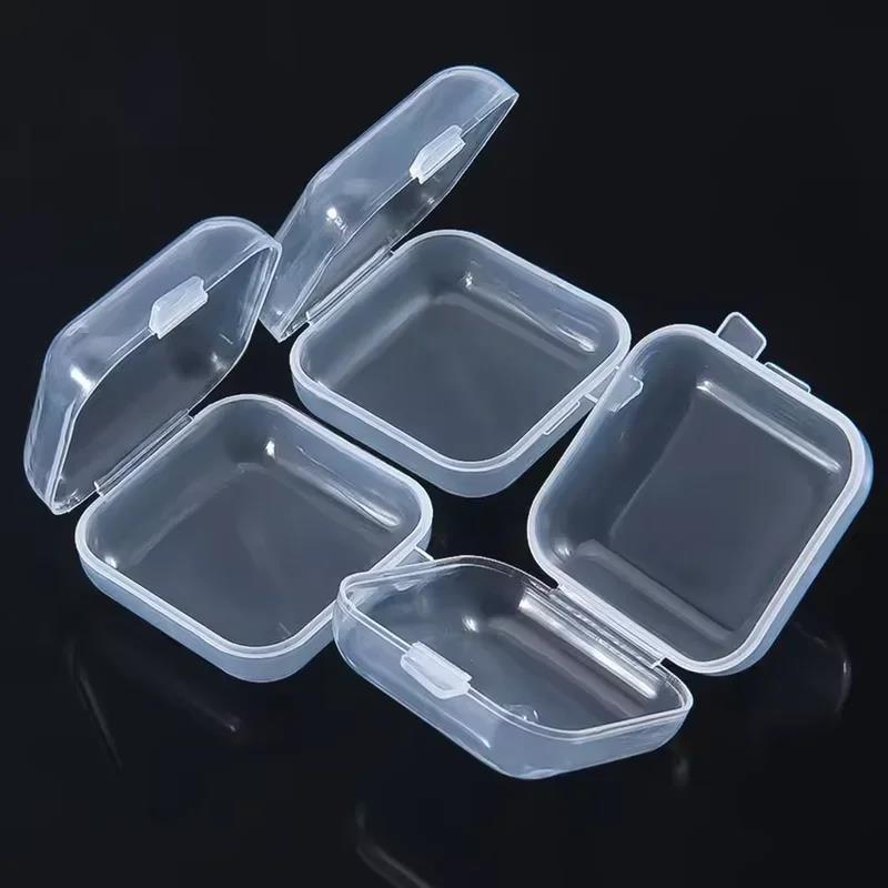 5/20PCS Mini Plastic Storage Box Transparent Jewelry Storage Box Container Portable Earring Ring Earplugs Packaging Storage Case