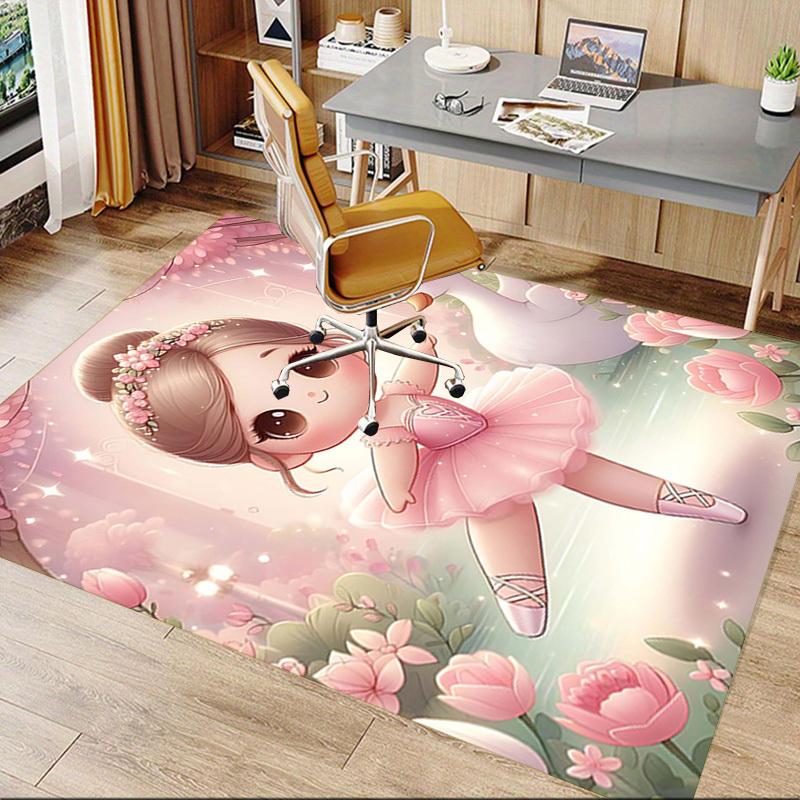1PC Ballerina Swan Anti-slip Carpet, Suitable for Office, Bedroomand Playrooms. It Can Also Be Used As a Sofa Footrest cover-W80
