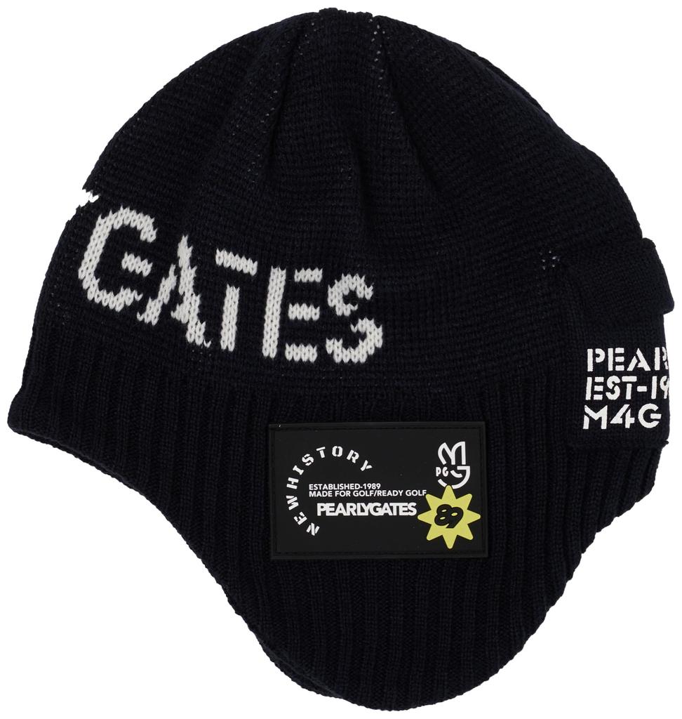 Unisex Earmuff Knit Cap Hat Golf FR [PEARLY GATES] (Brand Logo) / / 053-5187109 120_Navy
