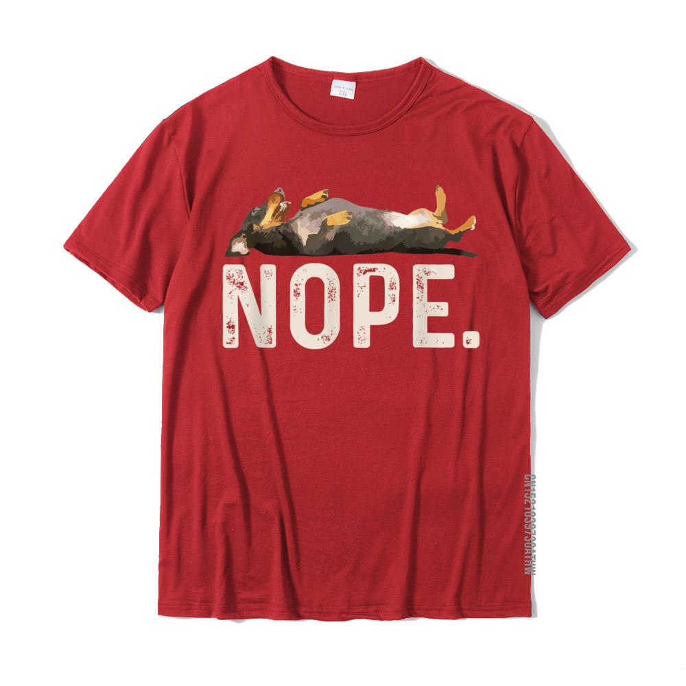 Nope Lazy Dachshund Dog Lover Gift TShirt Adult Family Crazy Tops  Tees Cotton Tshirts Family S