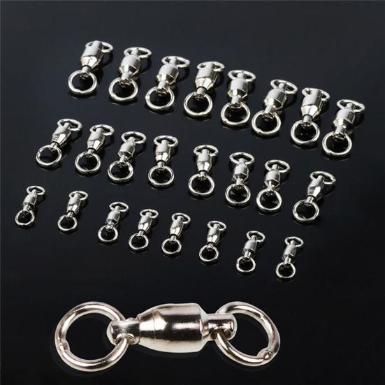 30Pcs Fishing Swivel Rings Simple Stainless Steel Hook Connector