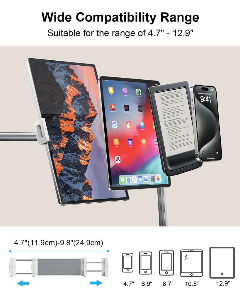Eary for Switch 2 for Nintendo Stand for Bed Height Adjustable Phone Tablet Holder Foldable Playstand for iPad Pro 4.7-12.9 inch