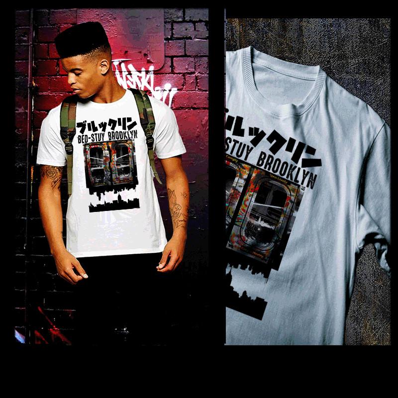 

Brooklyn Train T-shirt Bedstuy Do or Die New York NYC BKNY Japanese Kanji Tee 3XL