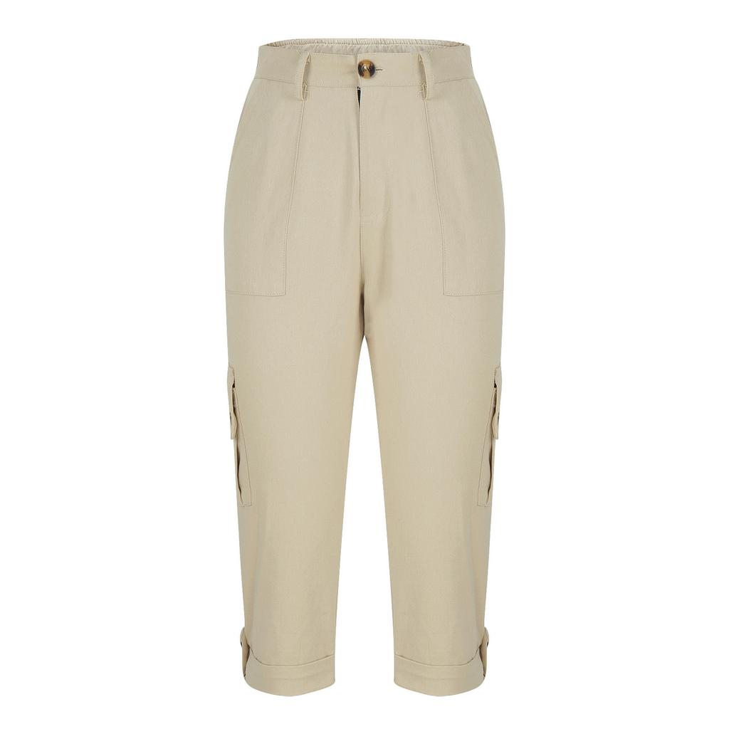 Women's Capris Joggers Mid Rise Cropped Cargo Pants Summer Quick Dry Hiking Pants with Multi Pockets Lightweight Summer Bottoms