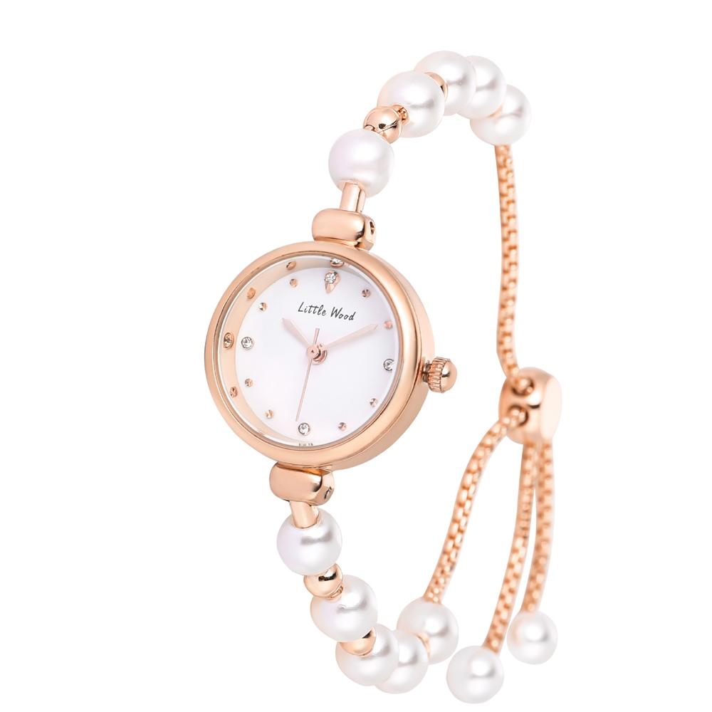 Little Wood New Luxury Pearl Bracelet Watch High-End Women's Watch Instagram-Style Women's Quartz Watch Gift watches for woman