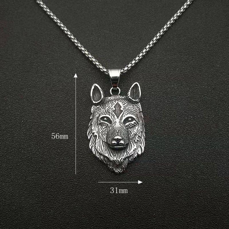 Men's Hip Hop Lion Pendant Necklace Stainless Steel Gold Black Cuban Chain Punk Men Fashion accessories