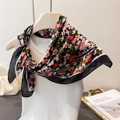 2026 Neues Weiches Flecken-Blumenmuster Quadratisches Tuch Für Damen Elegantes Damen-Hijab Halstuch Schal Luxuriöse Imitation Seiden-Schals