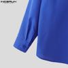 INCERUN Men Two Pieces Long Sleeve Buttons Shirts with Wrap Hem Sets