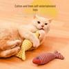 Catnip Burlap Fish Toy: Self-Entertainment, Chewing-Resistant, Teeth-Grinding Teaser for Cats.