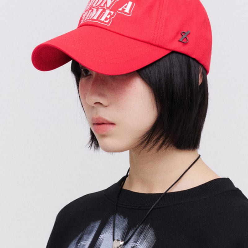 

BLACK SANDS One-Up Time Embroidered Ball Cap_Red L
