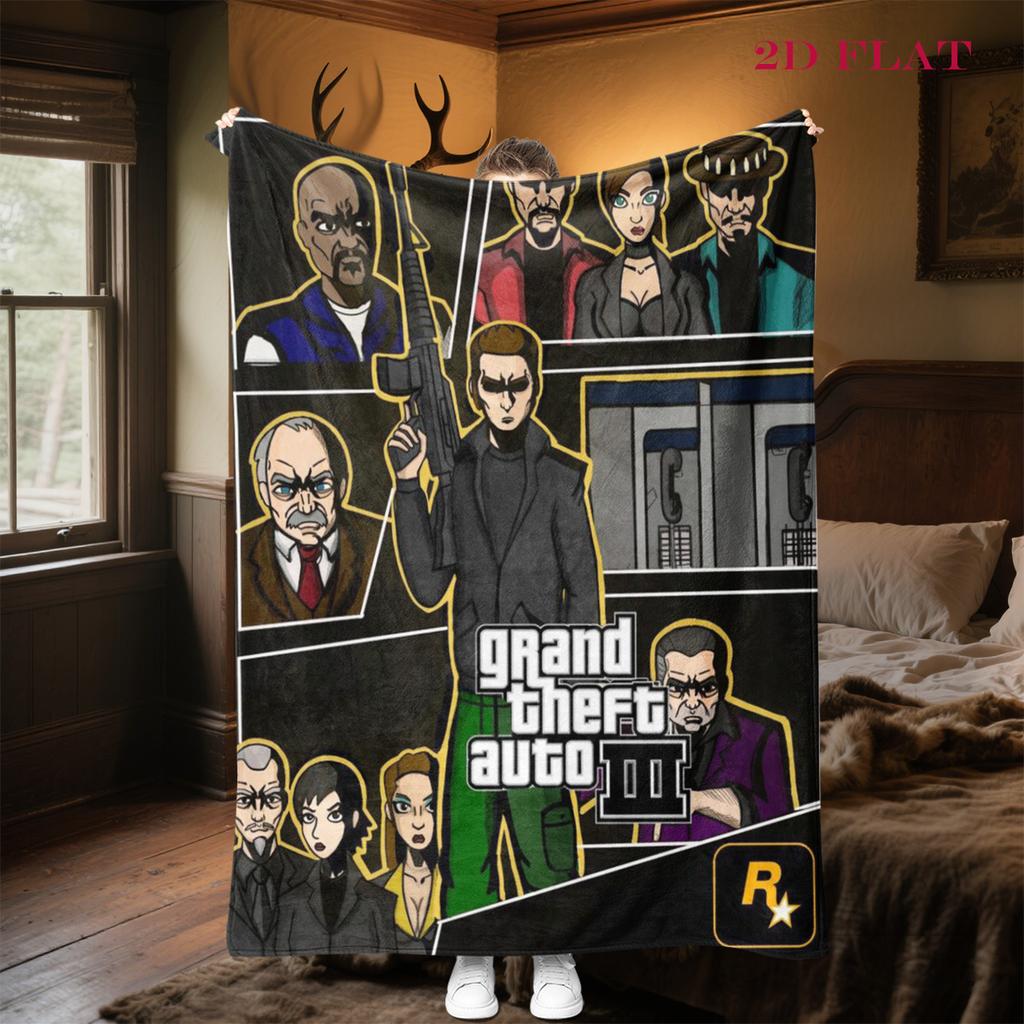 Grand Theft Auto: Coperta Urban Chaos Morbida e confortevole Viaggio in campeggio camera da letto Stampa digitale Coperta da riposo