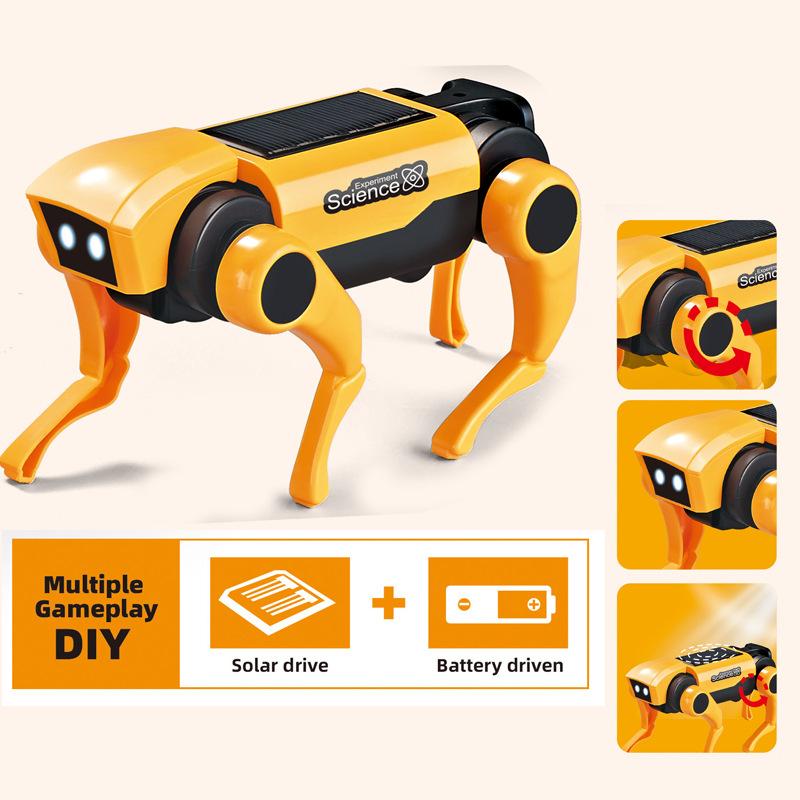 Solar Stem Robot Dog Kit Diy Assembly Quadruped Smart Science Experiment Rc Educational Building Toy Gift For Kids
