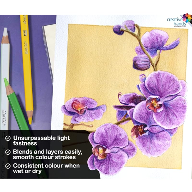 BRUSTRO Artists' Watercolour Pencil (In Elegant Tin Box) Set of 72