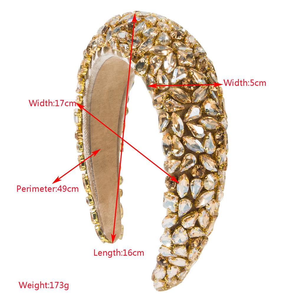 Crystal Headbands For Women Luxury Wide Padded Bling Sparkly Woman Hairband Rhinestone Hair Hoop Wedding Prom Party Hair Jewelry