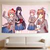 VIKAMA Heartbeat Literature Club Tapestry Home Bedroom Decoration Gift for Anime Fans And Friends Kawaii Anime Cute Anime Campus