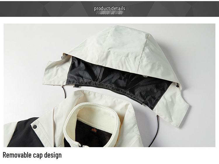 Teen Outdoor Colorblock 3-in-1 Waterproof Windbreaker with Detachable Hood