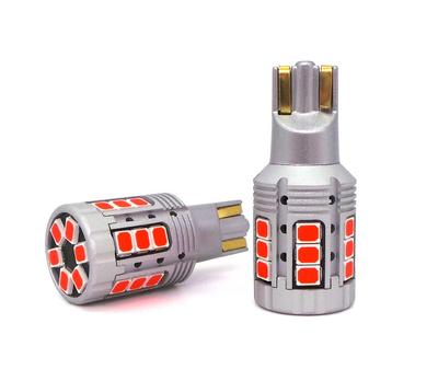 2 szt żarówka LED W16W, T15 12-24V 100% CAN czerwona mocna, bez błędu Off-Road