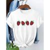 Sweet Fashion Strawberry Print Short Sleeve T Shirt Women Round Neck Women's Casual Summer Breathable T-shirt