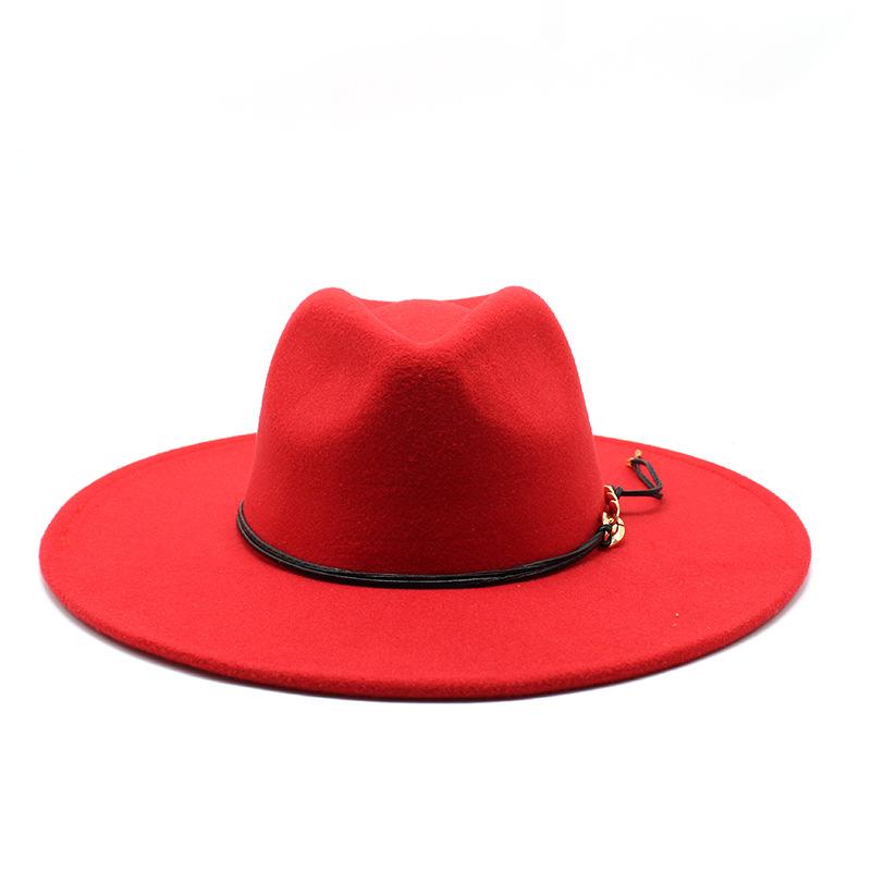 British Style Men And Women Jazz Woolen Hat Big Eave Hat Classic Top Hat