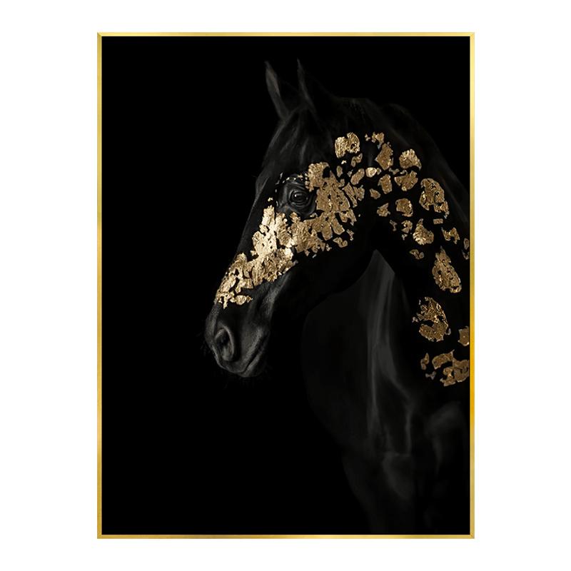 

Африканская женщина-созерцательница, черное золото, леопард, лошадь, кит, постер, роскошные декоративные картины, настенные картины на холсте, домашний декор 21x30cm No Framed