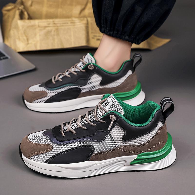 Men’s Sports Basketball Shoes Street Style Running Sneakers Students Over Sized Breathable Mesh Shoes Low Top
