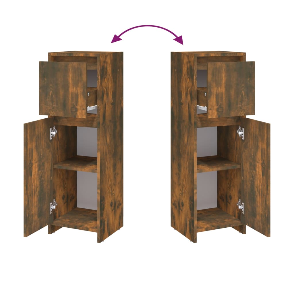 Schlichter Badezimmerschrank mit 1 Tür, 2 Ablagefächern und 1 Schublade, geeignet für verschiedene Räumlichkeiten, 30x30x95 cm
