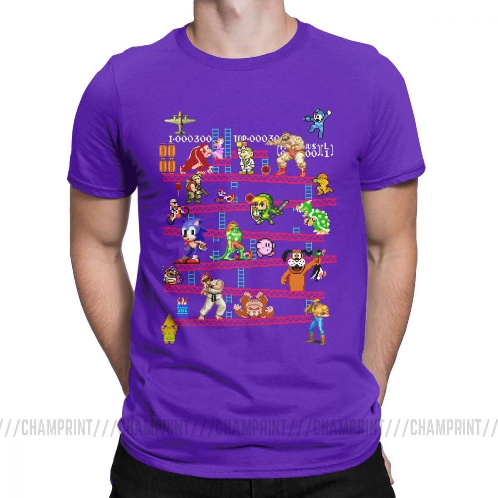 Men Arcade Game Collage T Shirts Console Game Vintage Style Tee Shirt Classic La Camiseta