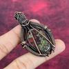 Dragon Bloodstone Gemstone Pendant Copper Wire Wrapped Rainbow Moonstone Jewelry