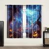2pc,  Window Treatment Curtains Pumpkin Horror Forest Versatile 100% Polyester,Without Electricity Versatile Perfect for Bedroom