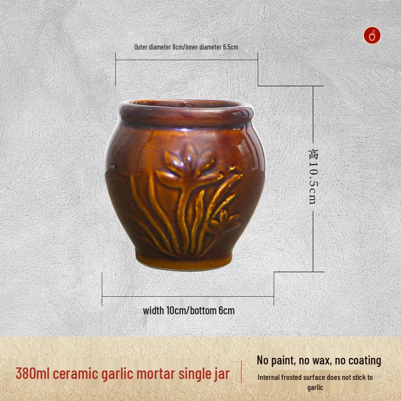 Керамическая ступка с пестиком для чеснока - Старомодный каменный измельчитель, толкушка, очиститель, мельница и пресс