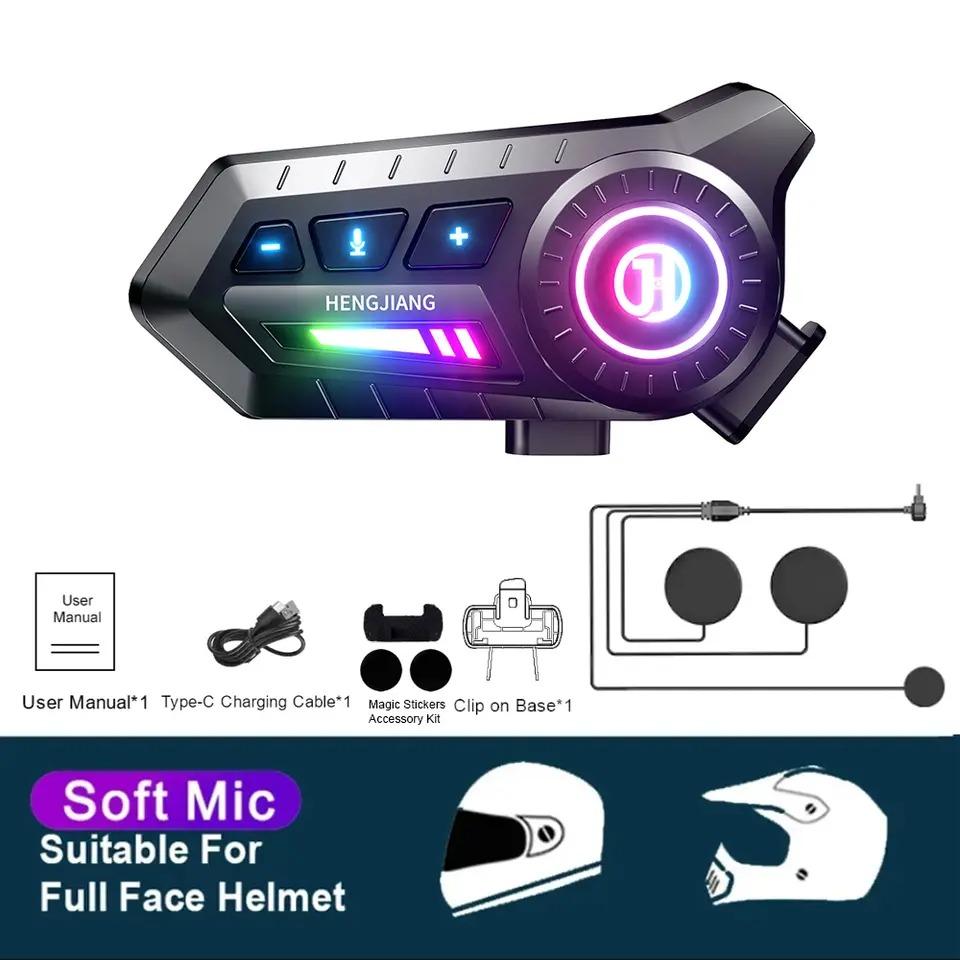 Bluetooth 5.3 Motorcycle Helmet Headset Wireless Noice Reduction Headphone Super Long Standby Waterproof Motor Earphones