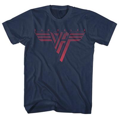Van Halen - Klasické červené logo - 3X tmavě modré tričko Unisex tričko