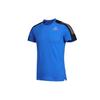 Adidas Logo Print Contrast Shoulder Crew Neck T-Shirt Men Tops Blue GP5804