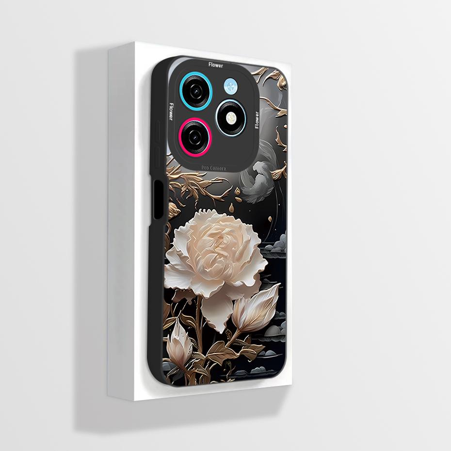 Pour Tecno Spark 20 20C Coque Mignon Dessin Animé Astronaute Carrée Silicone Liquide Souple Housse de Protection pour Téléphone Pour Tecno Spark20 20C Funda