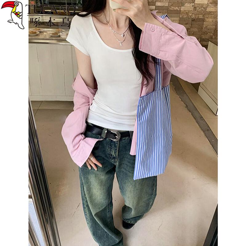 Woodpecker Women's Slim Fit U-Neck Short Sleeve T-Shirt
