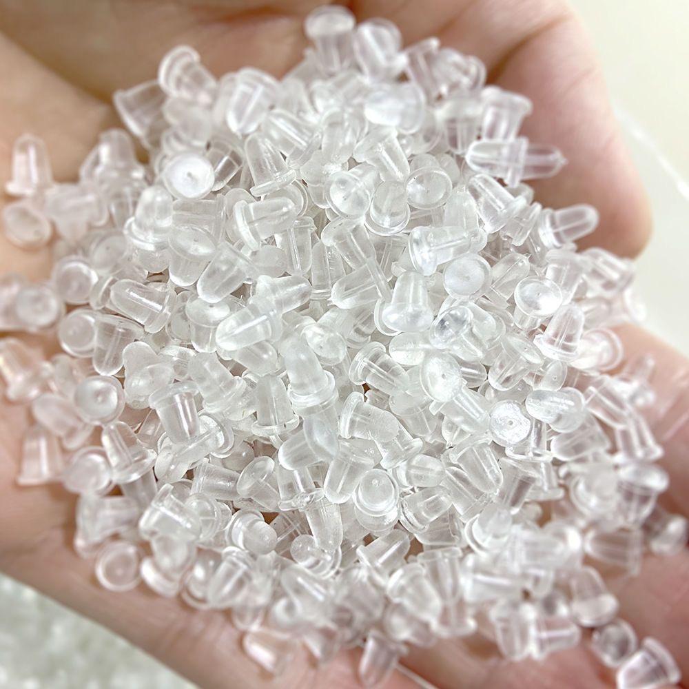 500-2000pcs Soft Silicone Rubber Earring Back Stoppers for Stud Earrings DIY Earring Findings Accessories Bullet Tube Ear Plugs