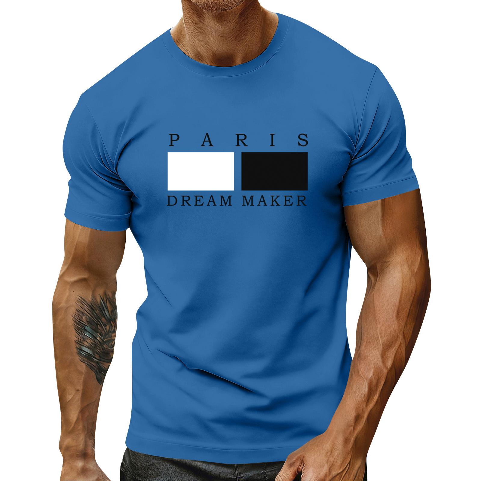 

Men s Holiday Print Round Neck Short Sleeve Top Casual Sports Top XXXL