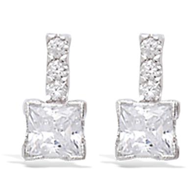 [L4648] - Silver Earrings 'Celestina' Silver White (rhodium-plated) - 12x6 Mm