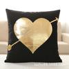 Love Christmas Style Black Soft Fabric Gold Print Pillowcase Home Hotel Bedding Room Decoration Pillowcase 45cm*45cm
