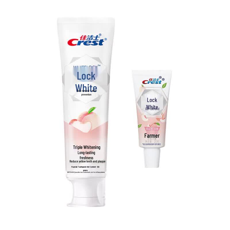 Crest Dual Color Lock White Peach Whitening Toothpaste