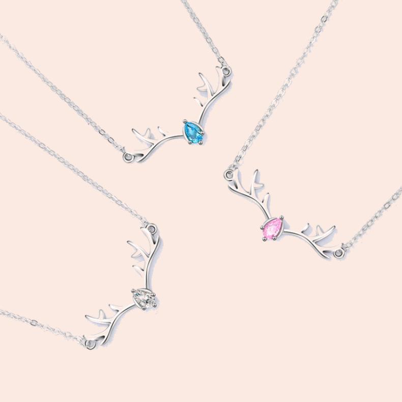 Yilu You Necklace Women Japanese and Korean Simple Personality Student Mori Title Small Elk Antler Pendant Necklace