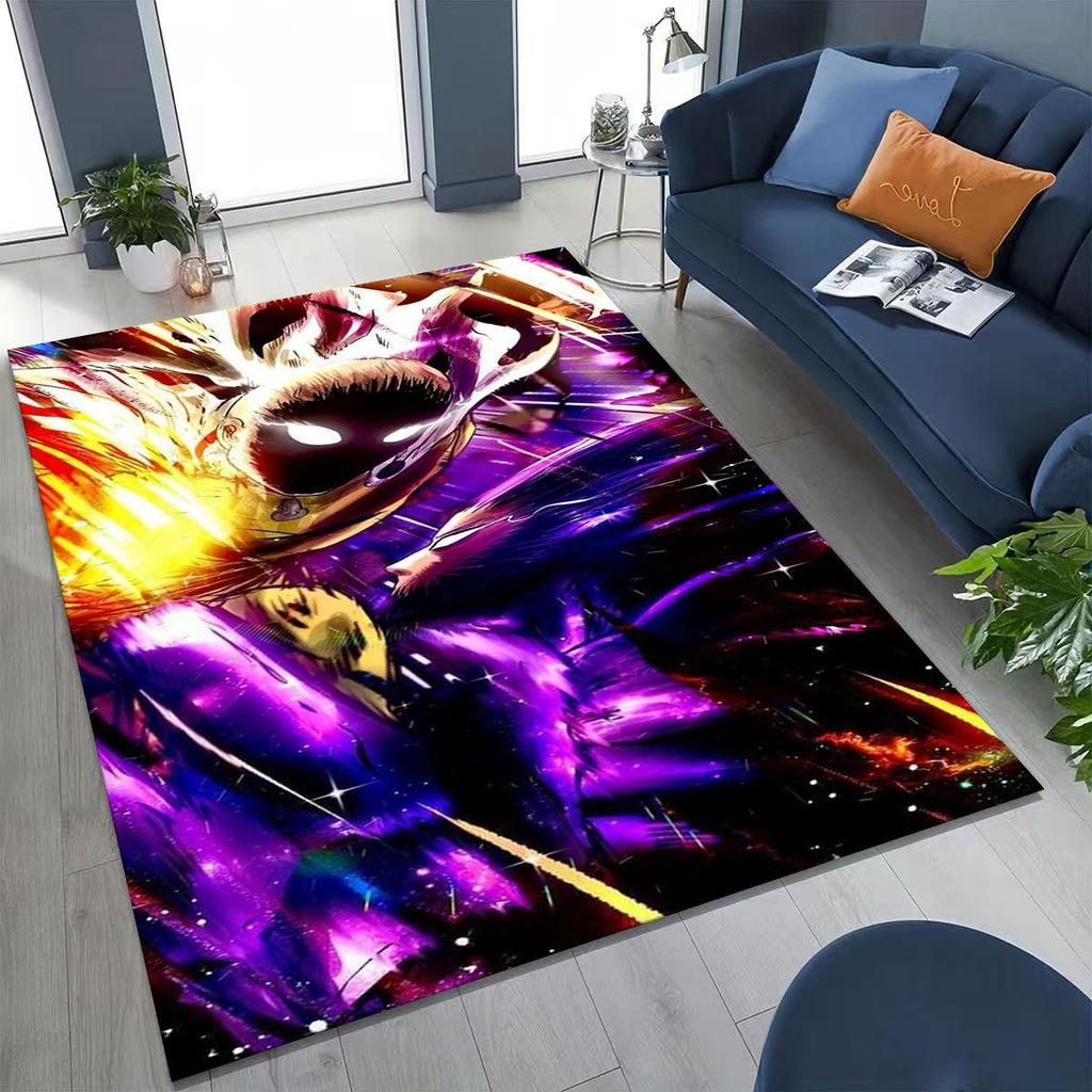 Anime One Punch Man Saitama Cartoon Cartoon Rug for Bedroom Living Room Sofa Home Doormat Decor,Kids Play Non-slip Floor Mat