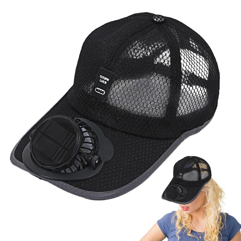 Solar Powered Fan Hat Trucker Hat Baseball Hat Solar Beach Hat with Cooling Fan UV Block Sports Hats Rechargeable for Men Women