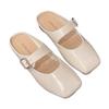 Temperament Square Head Mary Jane Shoes Women's Autumn 2025 New Light Mouth Bag Head Half Slippers Low Heel French Flat Bottom Half Tray