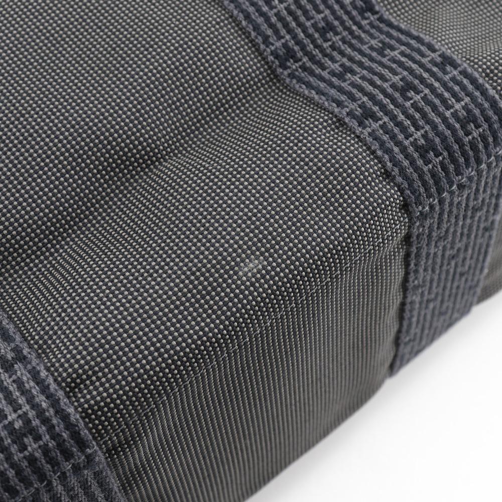 Hermes Herline ToteMM Handbag Gray Nylon Canvas Unisex Used